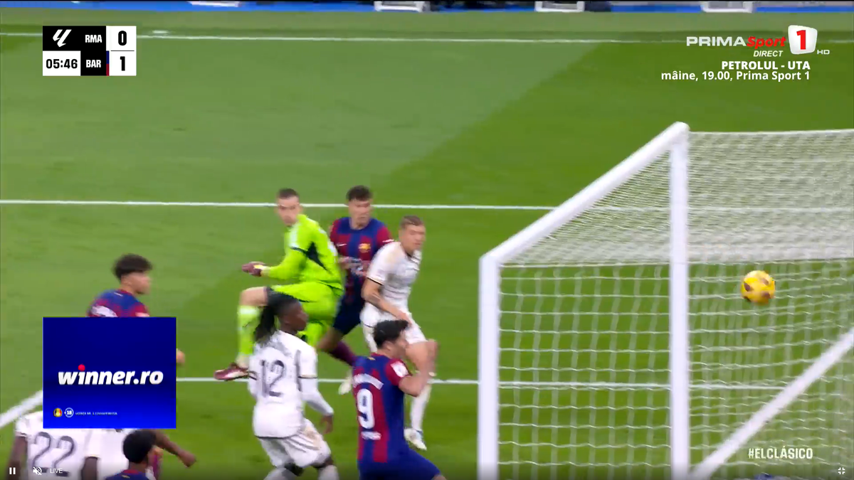 Eroarea lui Lunin în Real Madrid - Barcelona