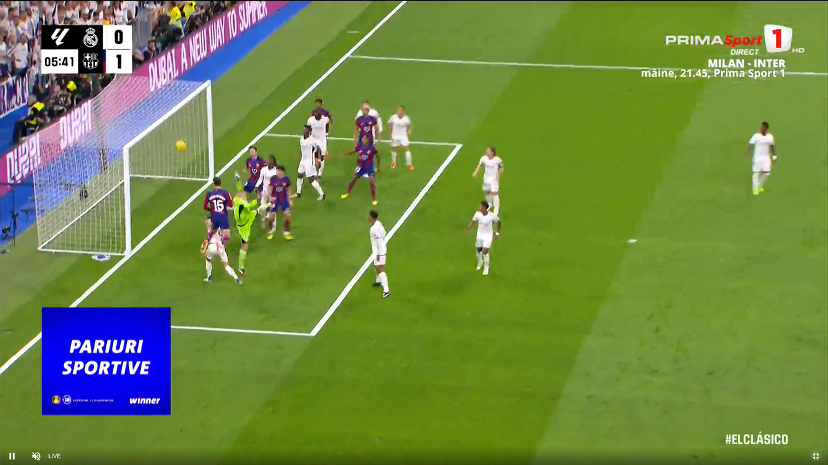 Eroarea lui Lunin în Real Madrid - Barcelona