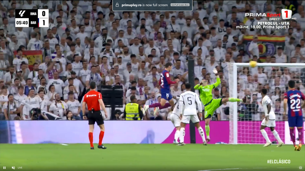 Eroarea lui Lunin în Real Madrid - Barcelona