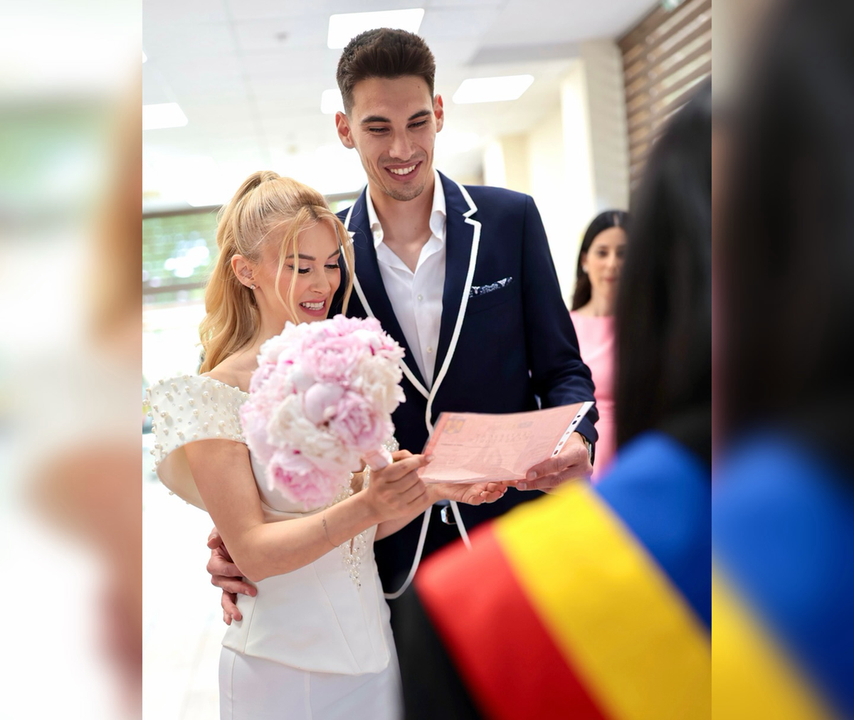 Andreea Bălan s-a căsătorit cu tenismenul Victor Cornea! Imagini cu ținuta spectaculoasă a artistei