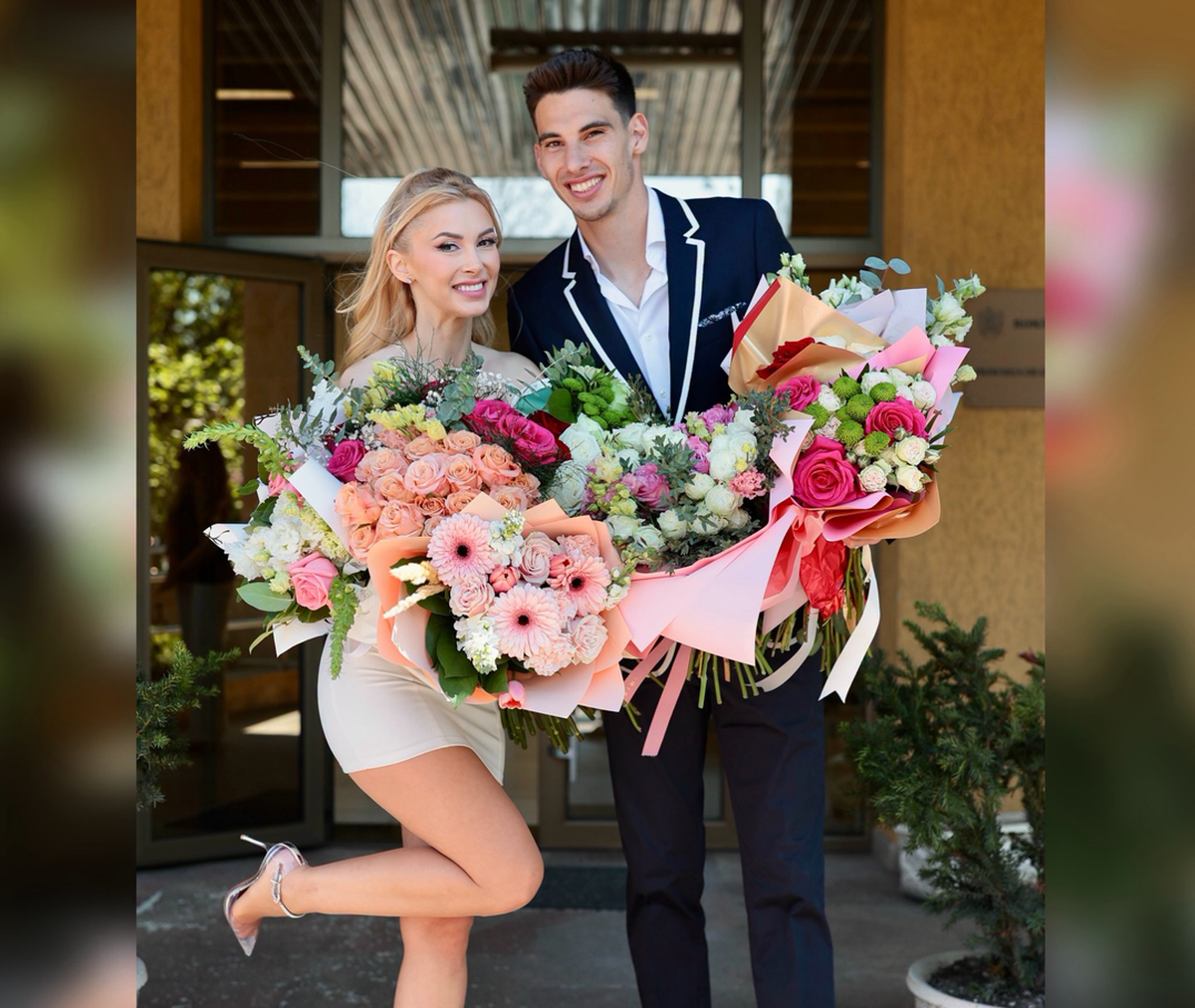 Andreea Bălan s-a căsătorit cu tenismenul Victor Cornea! Imagini cu ținuta spectaculoasă a artistei