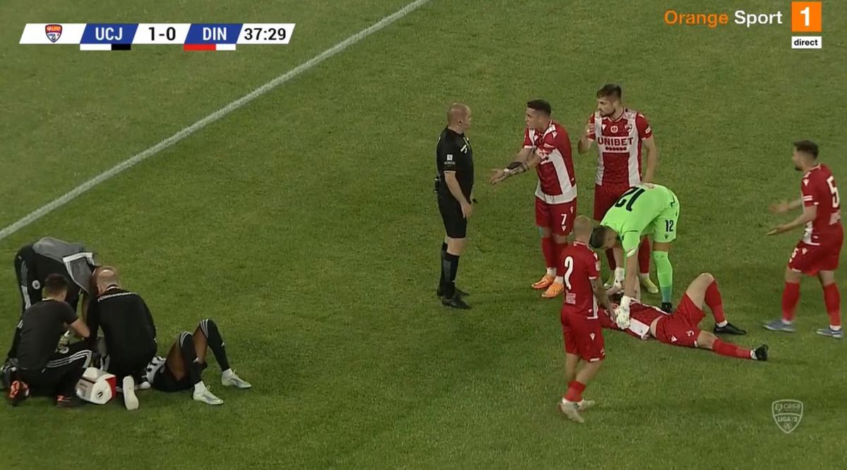 FOTO Accidentare Aloe, U Cluj - Dinamo 21.05.2022