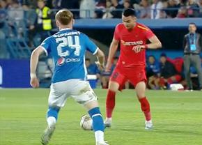 Șut-Rachetă pentru 1-0! Aioani spectator, Hagi stană de piatră la golul care a deschis scorul în Farul - FCSB