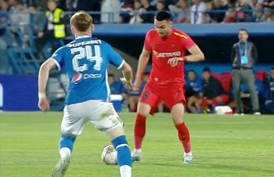 Șut-rachetă pentru 1-0! Aioani spectator, Hagi stană de piatră la deschiderea de scor din Farul - FCSB