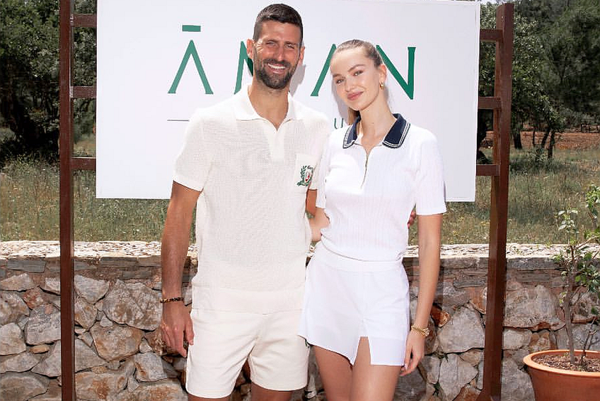 GALERIE FOTO Novak Djokovic a acceptat provocarea și a jucat tenis cu „cea mai frumoasă femeie din lume” » Filmarea a fost interzisă