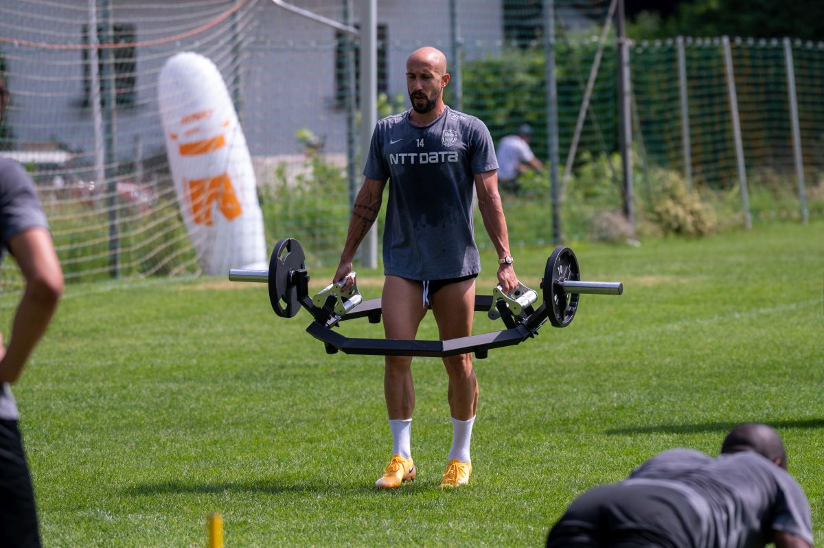 Antrenament cu preparatorul fizic la CFR Cluj, în cantonamentul din Austria (21 iunie 2021)