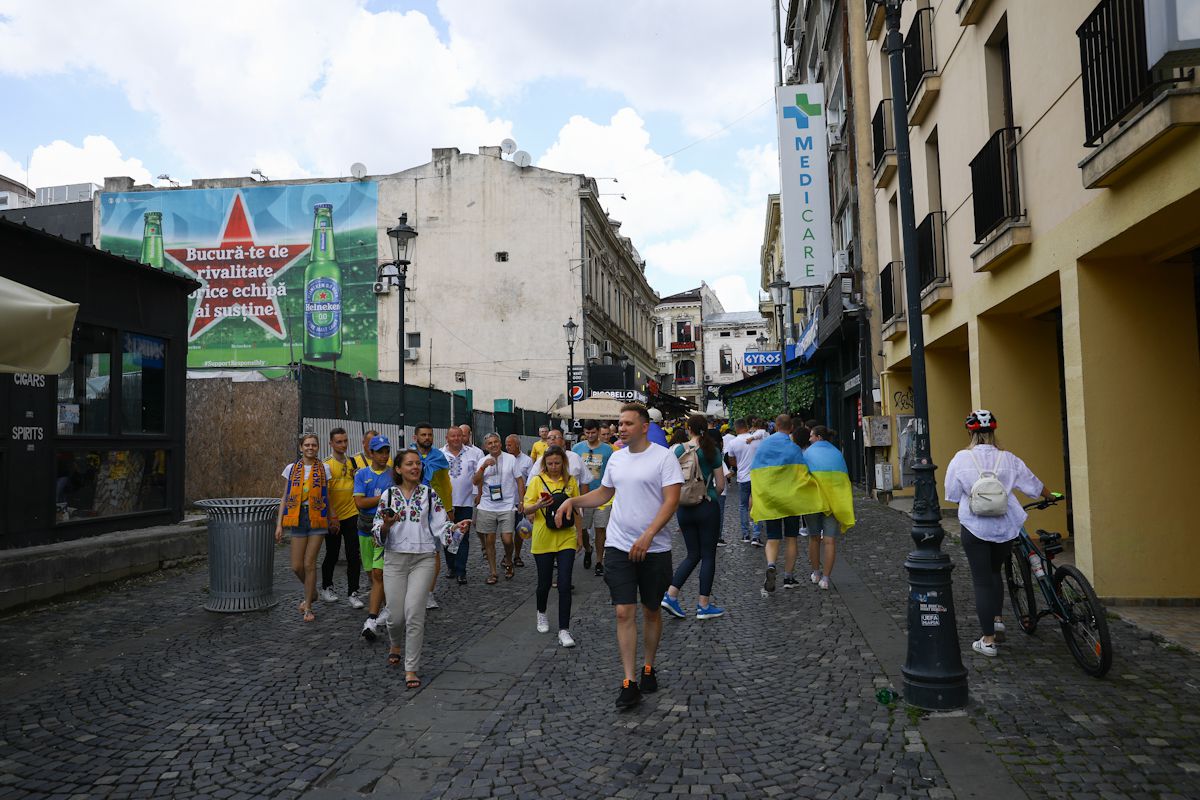 Ucraina - Austria. Suporteri în Centrul Vechi