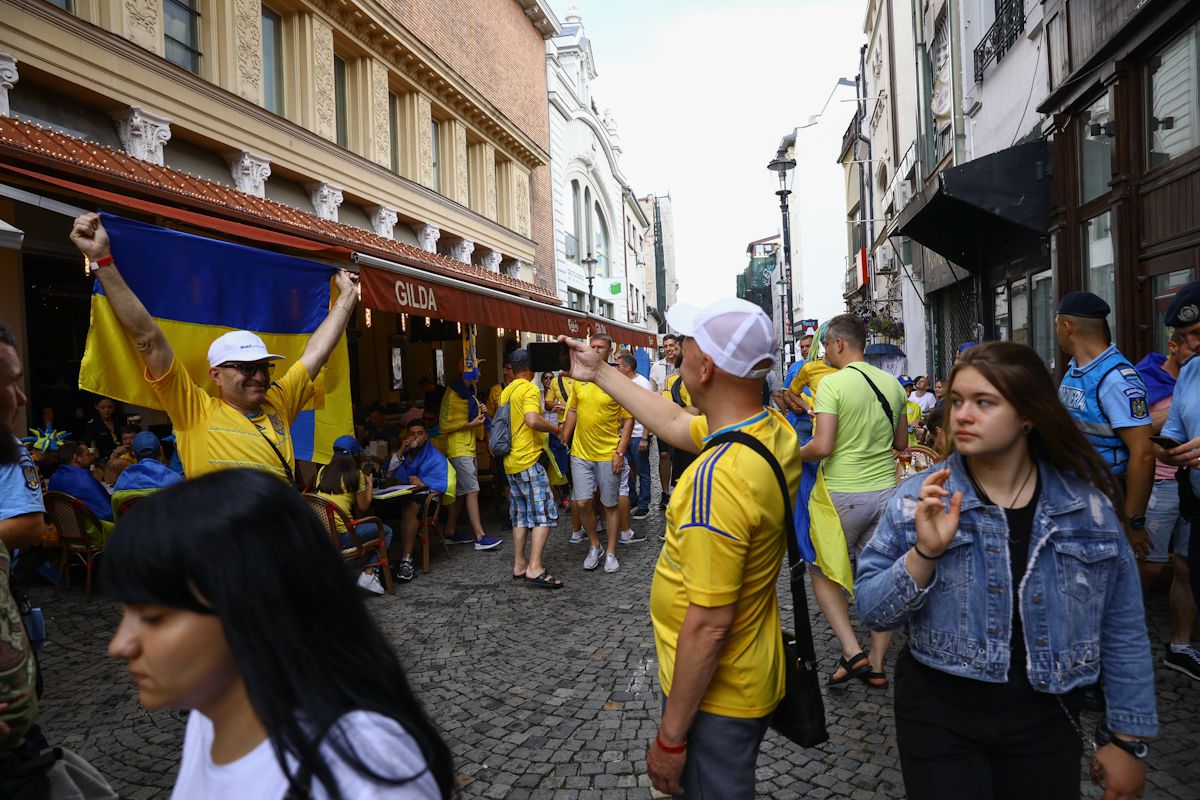 Ucraina - Austria. Suporteri în Centrul Vechi