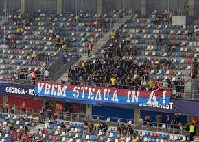 Ultrașii CSA Steaua prezenți în Ghencea la România U21 - Spania U21 » Ce banner au afișat + Huiduiți de restul stadionului