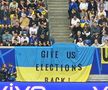 Banner-ul cu tentă politică afișat la meciul ucrainenilor cu Slovacia / foto: Eduard Apostol (GSP)