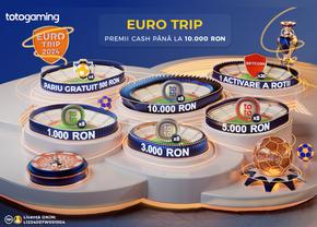 Premii de până la 10.000 RON la Euro Trip! Înscrie-te pe TotoGaming și distrează-te gratuit în fiecare zi!