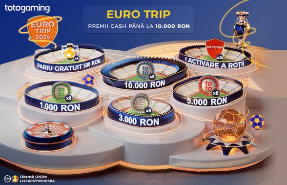 Premii de până la 10.000 RON la Euro Trip! Înscrie-te pe TotoGaming și distrează-te gratuit în fiecare zi!