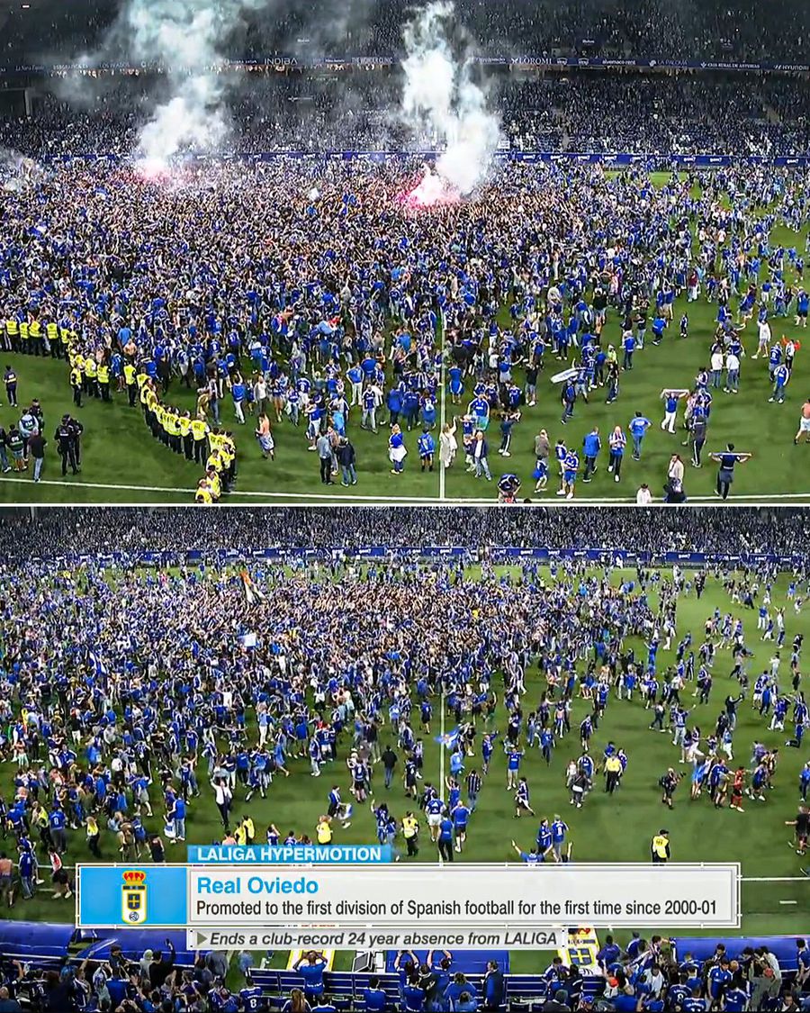 Oviedo sărbătorește promovarea Încă un român va evolua sezonul viitor în LaLiga » Echipa lui a obținut o promovare dramatică