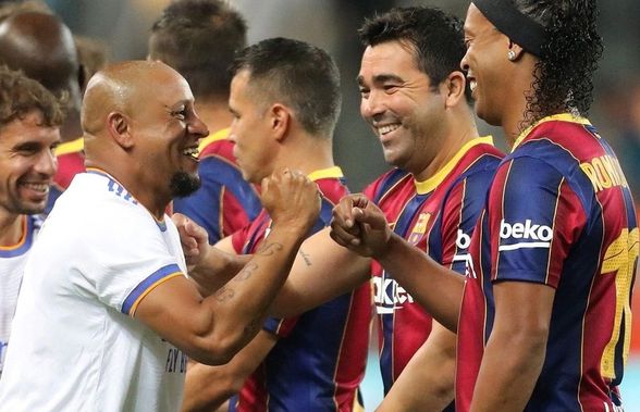 Real Madrid s-a impus în fața Barcelonei în meciul legendelor » Ronaldinho, memorabil la 41 de ani: același surâs, același joc fabulos