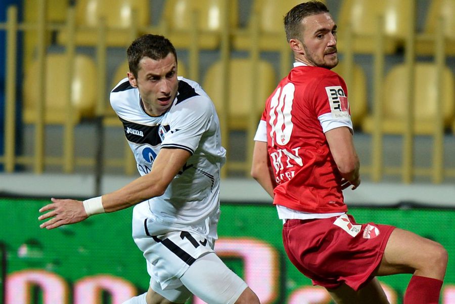 Akaki Khubutia (în stânga), în perioada în care juca la Gaz Metan / Sursă foto: Arhivă GSP Georgianul cu peste 80 de meciuri în Liga 1, după decepția trăită de FCSB cu Saburtalo: „Ce să zic, în România nu e considerat serios fotbalul de la noi”
