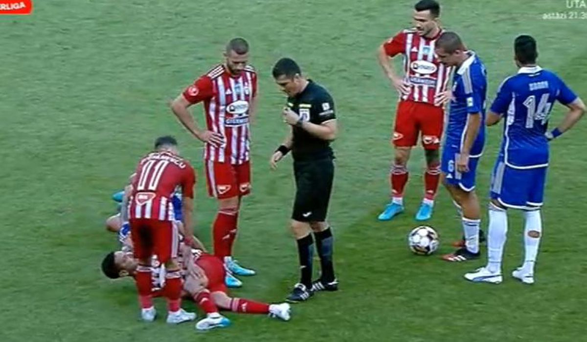 FOTO Matheus Mascarenhas, fault dur la Jonathan Rodriguez în Sepsi - FCU Craiova