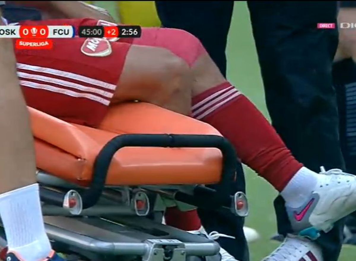 Scene uluitoare la Sepsi - FCU, primul meci al zilei din Superligă! Aproape să leșine de durere, fotbalistul n-a putut fi urcat în ambulanță dintr-un motiv incredibil