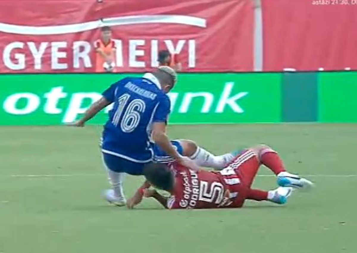 FOTO Matheus Mascarenhas, fault dur la Jonathan Rodriguez în Sepsi - FCU Craiova