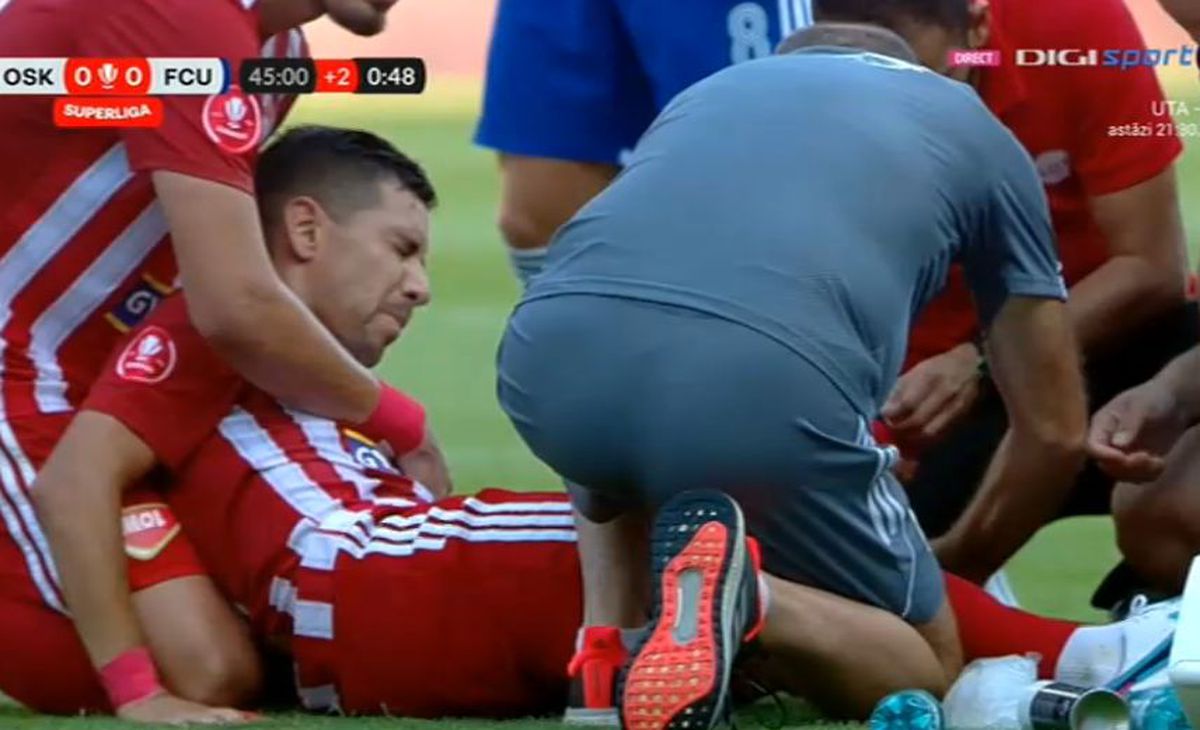 Scene uluitoare la Sepsi - FCU, primul meci al zilei din Superligă! Aproape să leșine de durere, fotbalistul n-a putut fi urcat în ambulanță dintr-un motiv incredibil