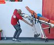 Scene uluitoare la Sepsi - FCU, primul meci al zilei din Superligă! Aproape să leșine de durere, fotbalistul n-a putut fi urcat în ambulanță dintr-un motiv incredibil