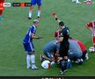 Scene uluitoare la Sepsi - FCU, primul meci al zilei din Superligă! Aproape să leșine de durere, fotbalistul n-a putut fi urcat în ambulanță dintr-un motiv incredibil