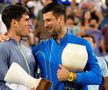 Carlos Alcaraz și Novak Djokovic cu trofeele de la Cincinnati Foto Imago