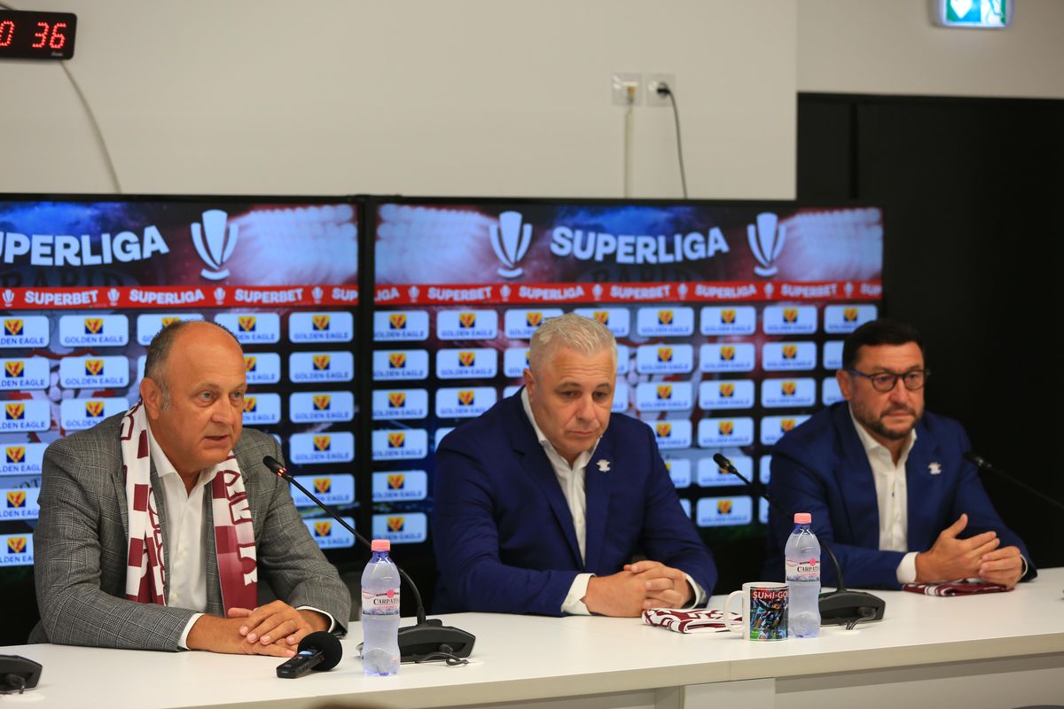 Marius Șumudică, prezentat la Rapid în cadrul unei conferințe de peste o oră: „Domnul Șucu m-a surprins cu o întrebare. N-am mai întâlnit așa ceva până acum”