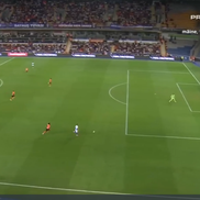 Golul lui Mora din Basaksehir - Universitatea Craiova. FOTO: captură Prima Sport