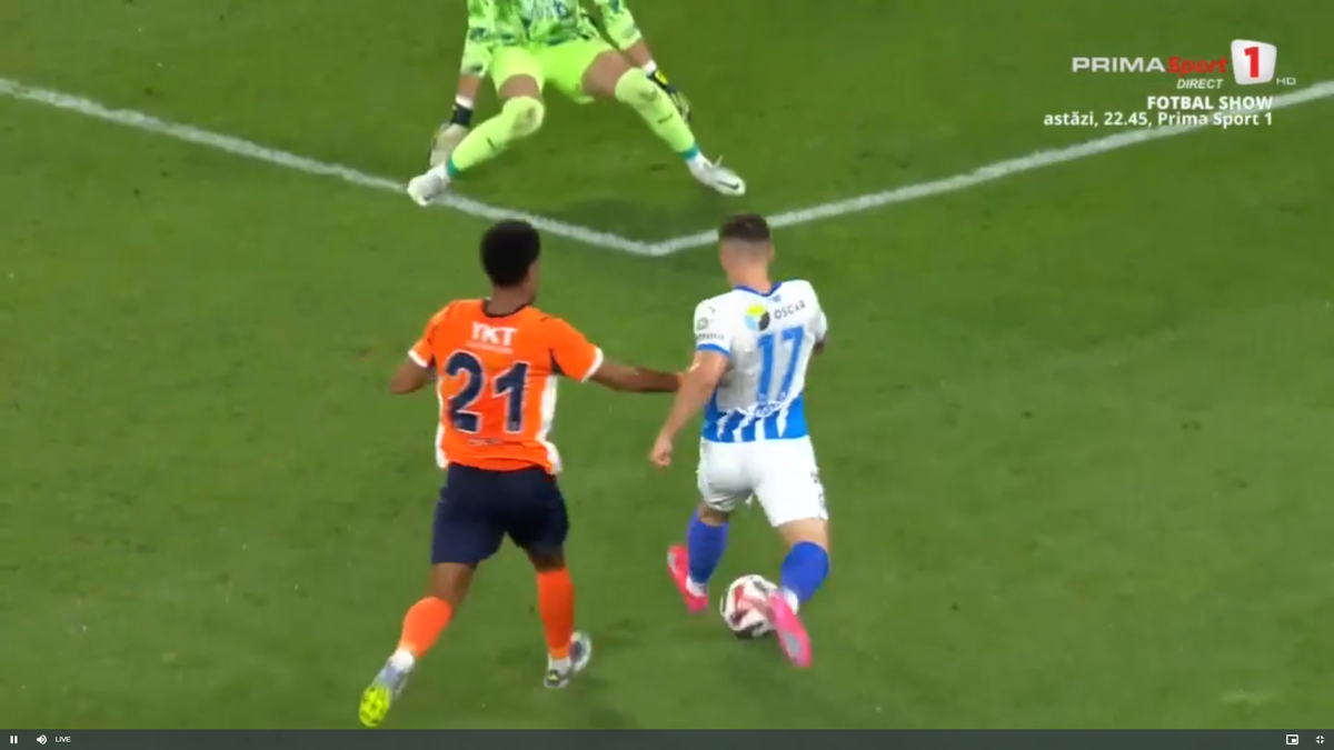 Fază-școală din aut! Așa a marcat Craiova golul 2 cu Basaksehir, în play-off-ul de Conference League