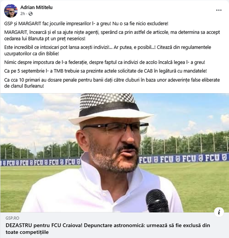 Derapaj grosolan al lui Adrian Mititelu! Amenințări către un jurnalist GSP: „O să te scuip în văzul tuturor! Să arzi în flăcări, nenorocitule!”