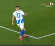 Golul lui Mora din Basaksehir - Universitatea Craiova. FOTO: captură Prima Sport