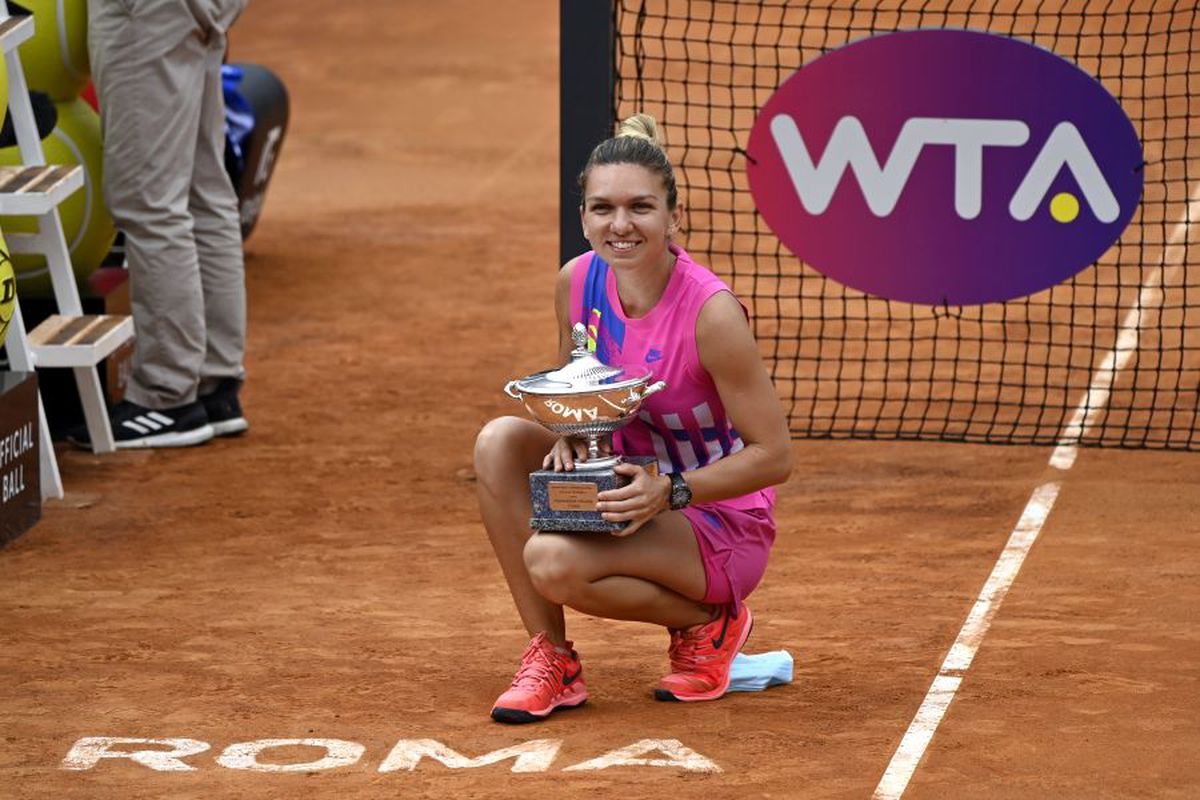 Simona Halep - Karolina Pliskova 6-0, 2-1. VIDEO + FOTO Halep cucerește titlul de la Roma, profitând de abandonul adversarei