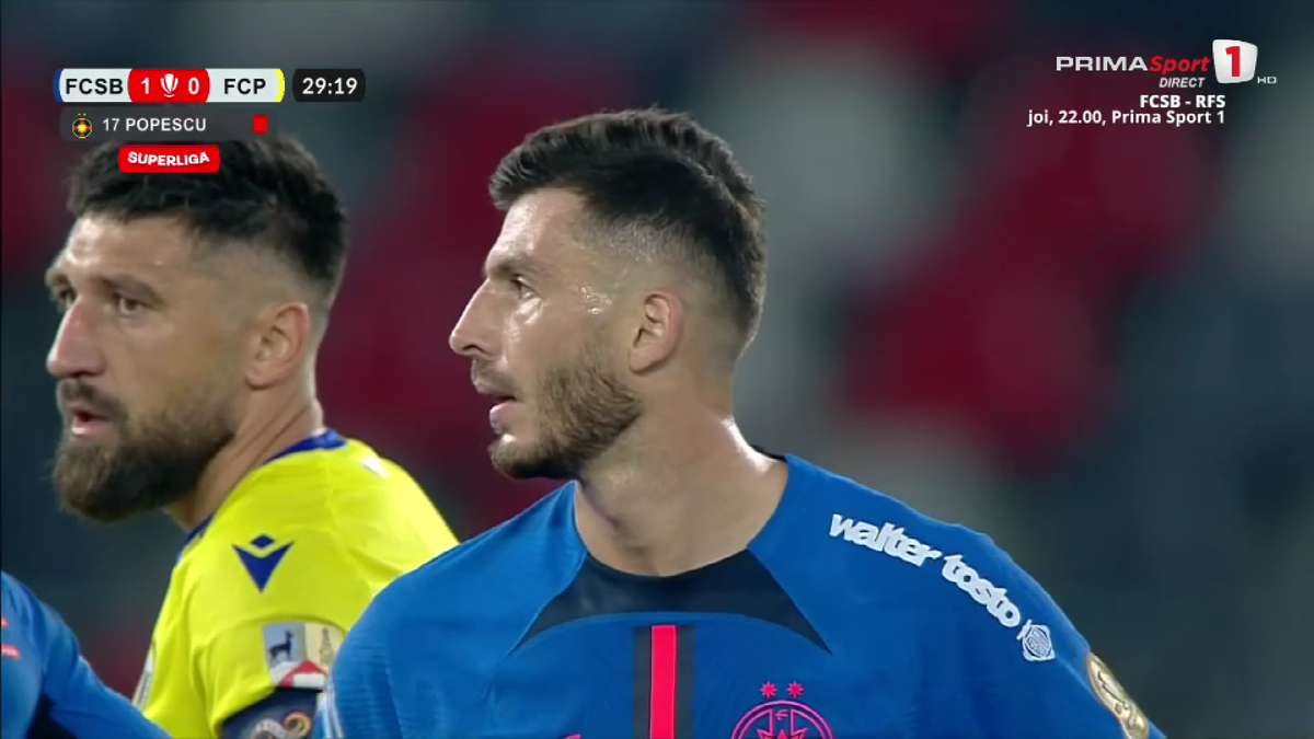 Mihai Popescu, cartonaș roșu în FCSB - Petrolul