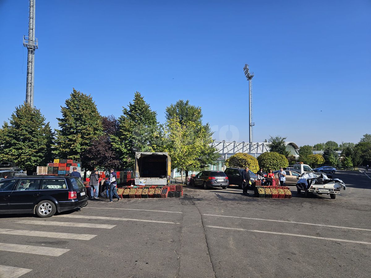 Mircea Minea, la table la intrarea pe stadionul din Chiajna