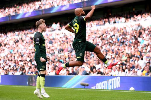 Bryan Mbeumo a înscris în minutul 1 al meciului cu Tottenham // foto: Guliver/gettyimages