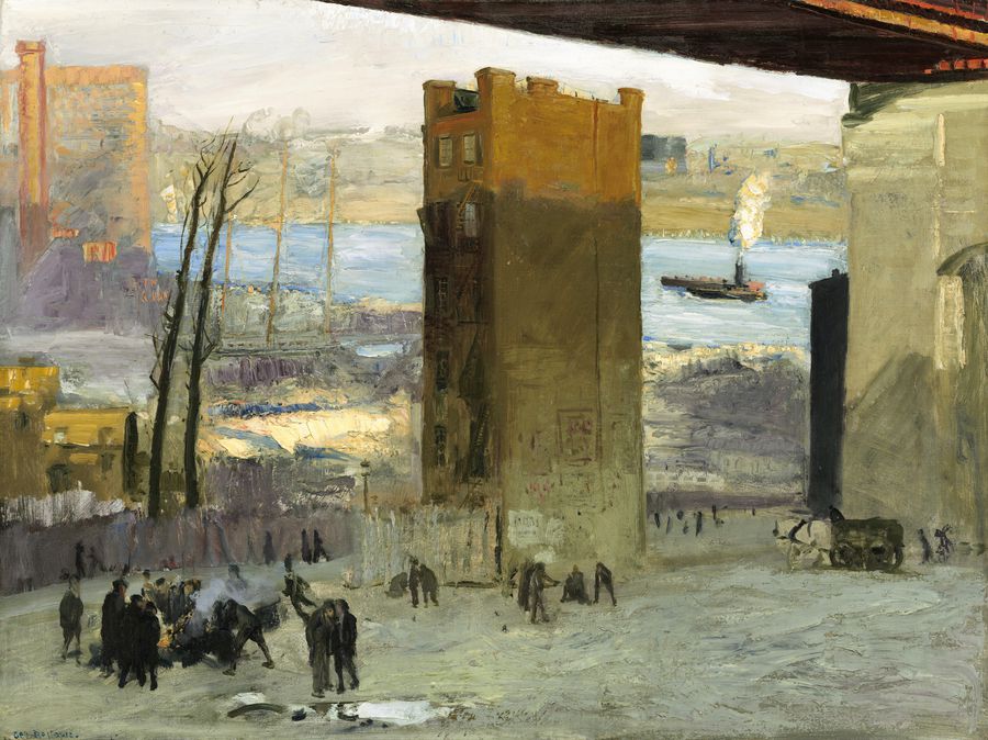 The Lone Tenement (SUA) - George Bellows (1909), ulei pe pânză. Foto: Imago Images Povestea pictorului George Bellows, artist pe teren la baschet și baseball, pe pânză la tenis și box: „Nu știu nimic despre box. Pictez doi bărbați care încearcă să se omoare unul pe celălalt”