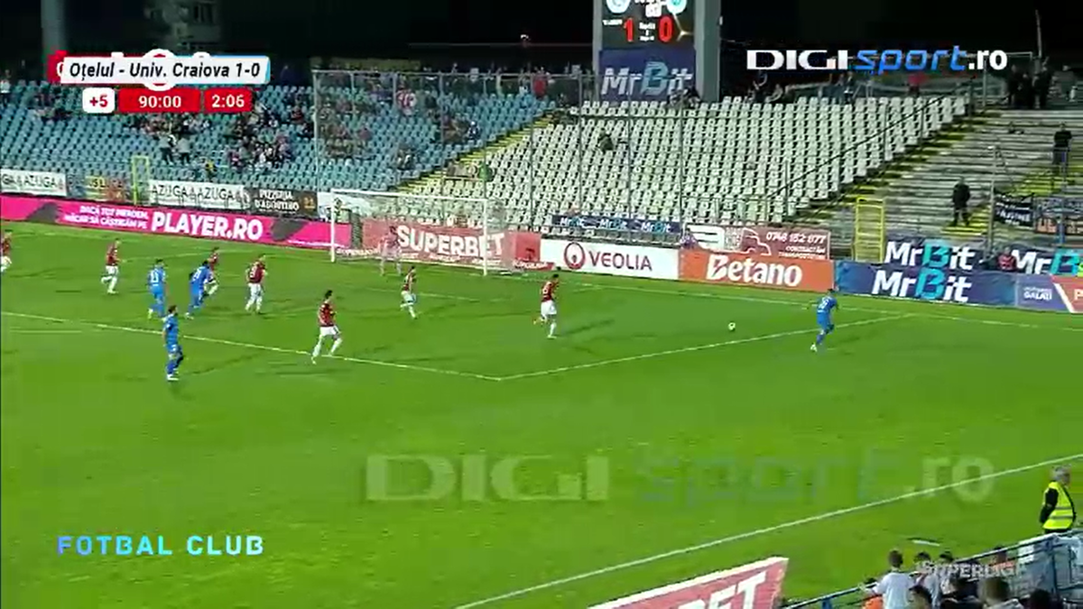 Penalty cerut de Craiova la meciul cu Oțelul