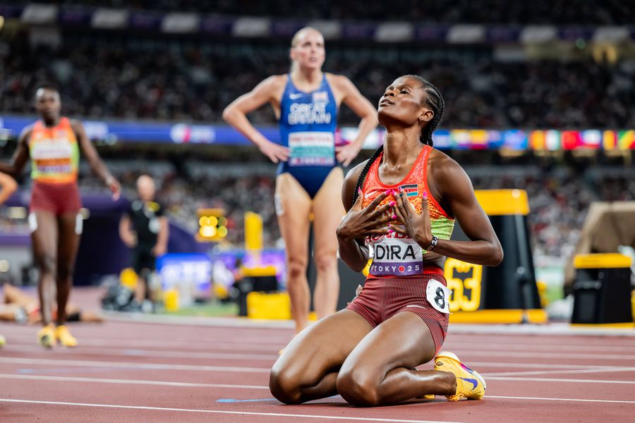 Lilian Odira la finalul cursei FOTO Imago Images Un nou record al Jarmilei Kratochvilova a fost doborât » Lilian Odira a corectat o bornă ce rezista de 42 de ani în proba de 800 m