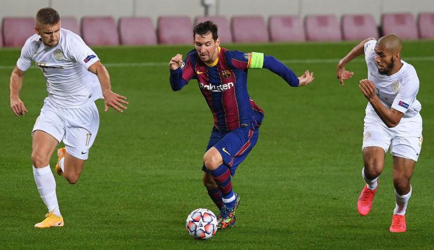 Barcelona - Ferencvaros 5-1. Leo Messi a deschis recitalul pe Camp Nou, devenind primul din istoria Ligii cu 17 sezoane la rând pe teren și cu 16 consecutive în care a marcat.