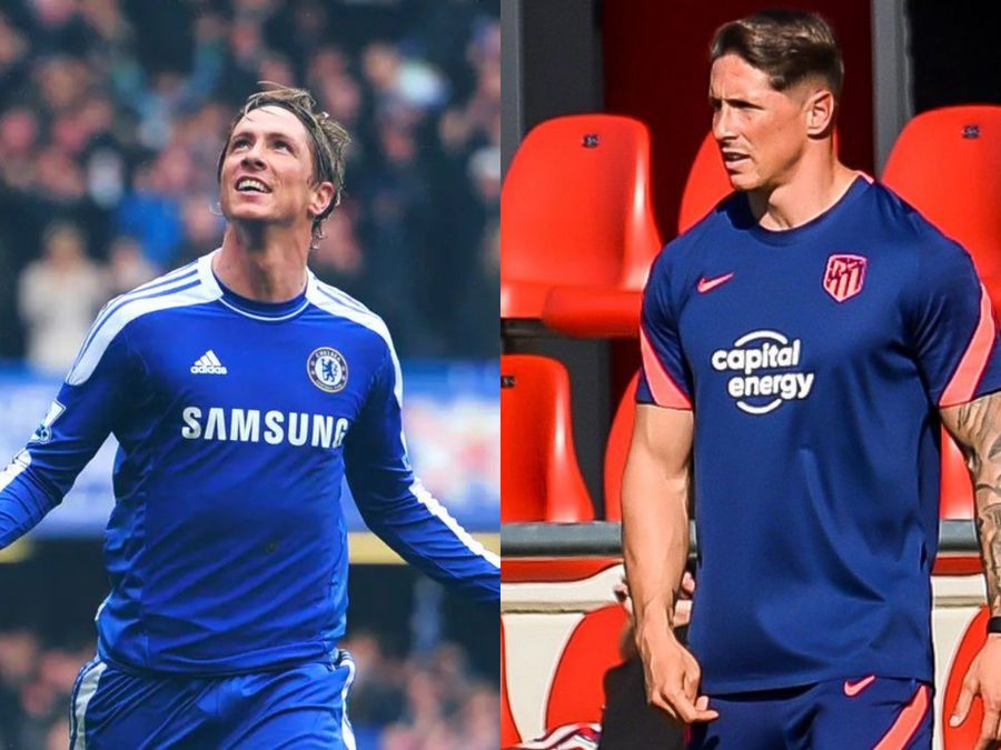 Torres când era jucător la Chelsea, în 2012 / Torres acum Cum a apărut Fernando Torres la meciul lui Atletico Madrid: „Zici că e photoshopat!”