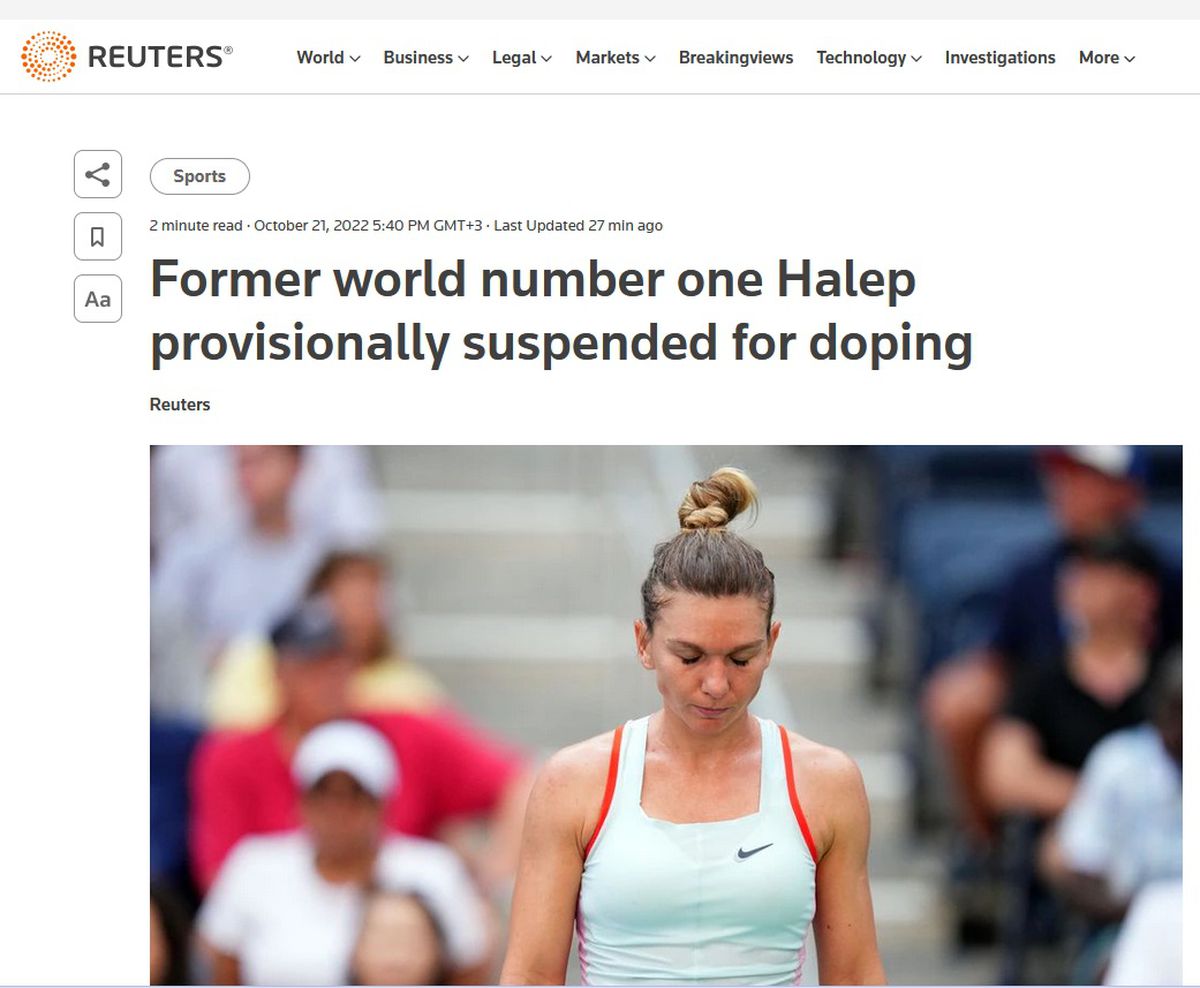 Site-urile ziarelor de sport din întreaga lume o pun pe Simona Halep pe prima pagină