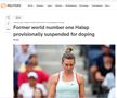 Site-urile ziarelor de sport din întreaga lume o pun pe Simona Halep pe prima pagină