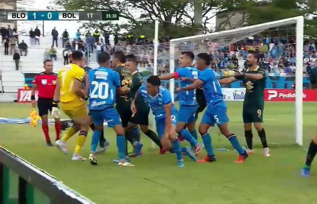 Șapte cartonașe roșii și gaze lacrimogene » Scene incredibile: polițiștii i-au despărțit pe jucători