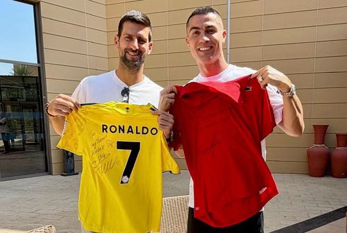Cristiano Ronaldo și Novak Djokovic. Foto: Instagram