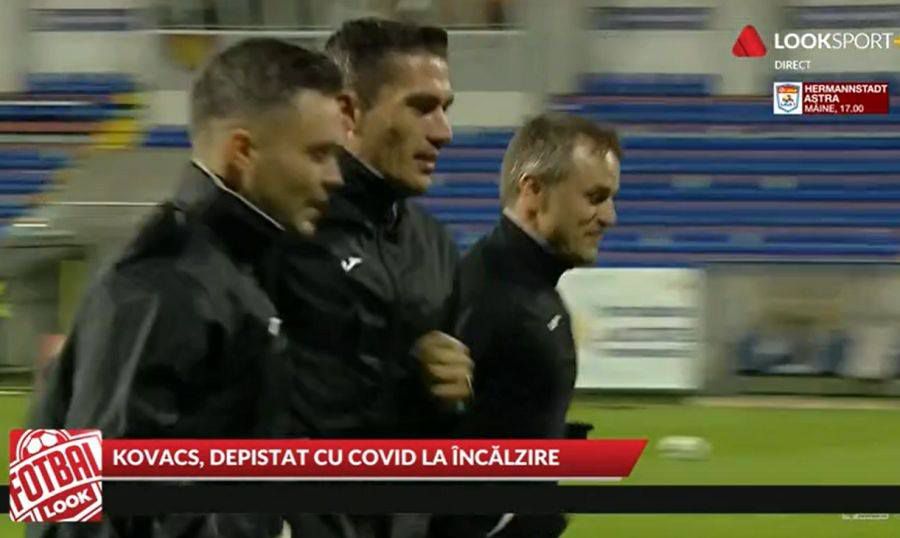Istvan Kovacs la încălzire înainte de meci. Captură Look Sport+ Istvan Kovacs la încălzire înainte de meci. Captură Look Sport+
