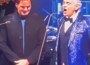 Ce se întâmplă cu Roger Federer? A izbucnit în lacrimi cu Andrea Bocelli pe scenă