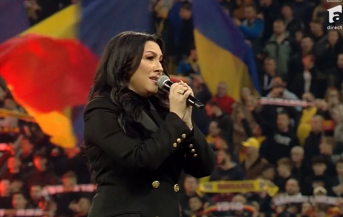 Andra a cântat imnul înainte de România - Elveția