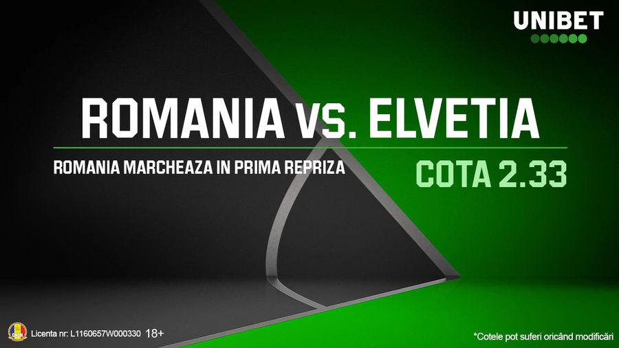 Cum arată cotele la pariuri pentru meciul cu Elveția din această seară