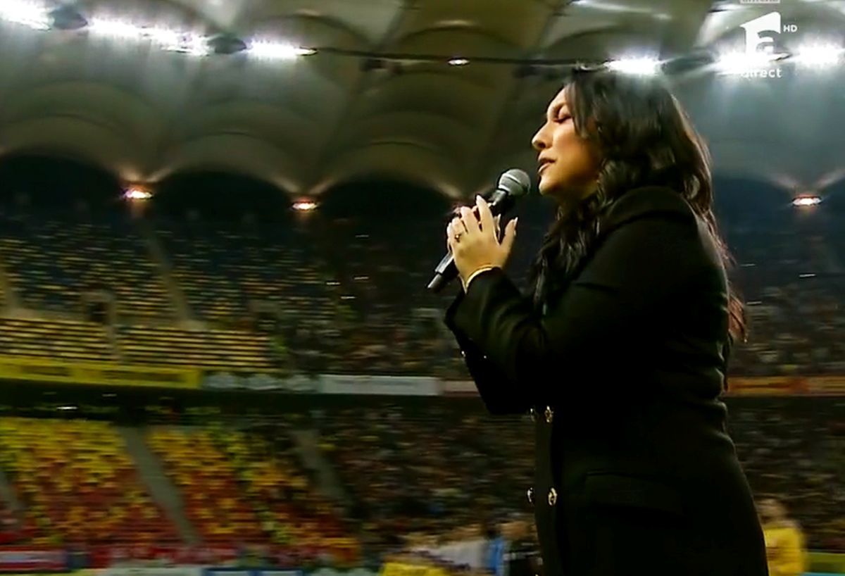 Andra a cântat imnul înainte de România - Elveția