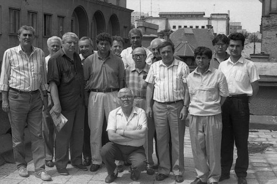 Radu Urziceanu, Constantin Alexe, Ioan Chirilă, Gheorghe Nertea, Mircea Lucescu, Ioan Chilom, Eftimie Ionescu, Constantin Firănescu, Laurențiu Dumitrescu, Cristian Costache, Dan Cărpinișan, Gabriel Crețu și Stelian Trandafirescu (jos), foto: GSP
